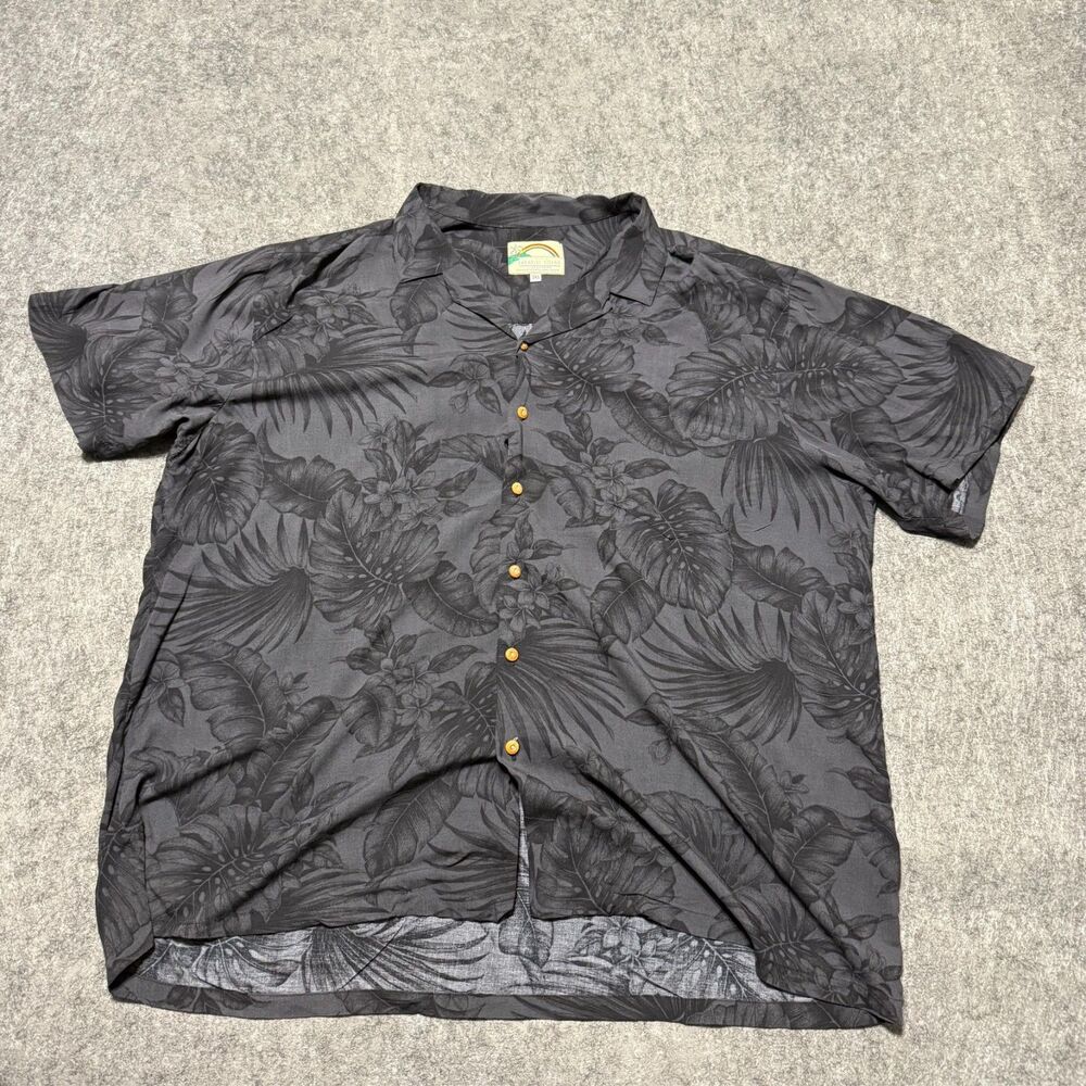 Vintage 90s Paradise Found Hawaiian Shirt Mens 3XL Rayon Rainbow Tag Hawaii